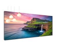 5D Diamond Painting for Adults Cliff Diamond Art Kits, DIY Round Full Drill Embroidery Cross Stitch Painting by Numbers, Fall Crystal Gem Art and Crafts for Adults Home Wall Decor 28x55 inch T3-1132