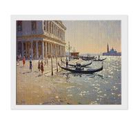 5D Diamond Painting for Adults, Coastal Cities Diamond Art Kits Adults, Crystal Art Round Full Drill Canvas Painting DIY Gem Arts Cross Stitch Crafts Home Wall Room Decor, Gifts for Women 50x75cm Q266
