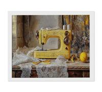5D Diamond Painting for Adults, Sewing Machine Diamond Art Kits Adults, Crystal Art Round Full Drill Canvas Painting DIY Gem Arts Cross Stitch Crafts Home Wall Room Decor, Gifts for Women 60x90cm Q251