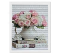 5D Diamond Painting for Adults, Vase Book Diamond Art Kits Adults, Crystal Art Round Full Drill Canvas Painting DIY Gem Arts Cross Stitch Crafts Home Wall Room Decor, Gifts for Women 100x150cm Q-478