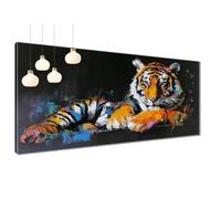 5D Diamond Painting for Adults Watercolor Diamond Art Kits, DIY Square Full Drill Cross Stitch Painting by Numbers, Tiger Crystal Gem Art and Crafts for Adults Home Wall Room Decor 40x79 inch T3-698