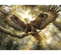 5D Diamond Painting Forest, DIY Eagle Diamond Art Kits Adults Round Full Drill Gem Arts and Crafts for Adults kit Crystal Art Rhinestone Embroidery Painting for Wall Decor Gifts 20x28 inch Q4-1454