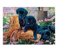 5D Diamond Painting Full Diamond Black Labrador Dog Round Diamond Cross Stitch Kit DIY Diamond Embroidery Art Gift Home Decoration 15.7 × 19.7 Inches