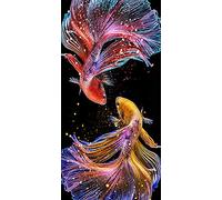 5D Diamond Painting Full Kit 5D DIY Diamond Art Full Kits Pretty Tail Fish for Adults Kits Full Drill Painting Rhinestone Embroidery Pictures Cross Stitch Arts Crafts for Home Wall Decor 45x85cm
