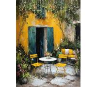5D Diamond Painting Garden, DIY Dining Table Diamond Art Kits Adults Square Full Drill Gem Arts and Crafts for Adults kit Crystal Art Rhinestone Canvas Painting for Wall Decor Gifts 20x28 inch Q4-200