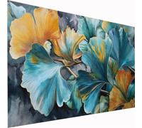 5D Diamond Painting Ginkgo Leaf Large Diamond Art Plant Picture DIY Square Full Drill Gem Art Crystal Embroidery Cross Stitch Set for Adults Kids,Perfect for Wall Decor, Relaxing Hobby 70x140cm Z1-894