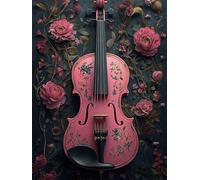 5D Diamond Painting Guitar Large Diamond Art for Adults Kids 60x90cm Paint by Numbers for Adults Flowers Full Drill DIY Rhinestone Gem Art Cross Stitch Embroidery Kit for Home Wall Decor Gifts L-504