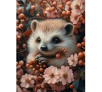 5D Diamond Painting Hedgehog Large Diamond Art for Adults Kids 50x70cm Paint by Numbers for Adults Flowers Full Drill DIY Rhinestone Gem Art Cross Stitch Embroidery Kit for Home Wall Decor Gifts L-479