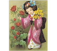 5D Diamond Painting Japanese Geisha Diamond Embroidery Diamond Painting Full Round Classical Decor DIY Kimono Women