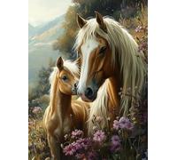 5D Diamond Painting Kit 30x40cm Flowers Diamond Art Kits Adults Horse Dimond Paintings Embroidery Cross Stitch Crystal Art Crafts for Kids Beginners Relaxation and Home Wall Decor Gifts for Women T48