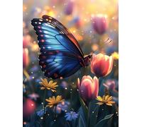 5D Diamond Painting Kit 40x50cm Flowers Diamond Art Kits Adults Butterfly Dimond Paintings Embroidery Cross Stitch Crystal Art Crafts for Kids Beginners Relaxation and Home Decor Gifts for Women T12