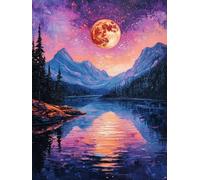 5D Diamond Painting Kit 40x50cm Snow Mountain Diamond Art Kits Adults Moon Dimond Paintings Embroidery Cross Stitch Crystal Art Crafts for Beginners Relaxation and Home Decor Gifts for Women T482