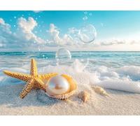 5D Diamond Painting Kit 60x80cm Beach Diamond Art Kits Adults Shell Dimond Paintings Embroidery Cross Stitch Crystal Art Crafts for Kids Beginners Relaxation and Home Wall Decor Gifts for Women T300