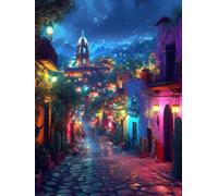 5D Diamond Painting Kit 70x100cm Small Town Diamond Art Kits Adults Night Sky Dimond Paintings Embroidery Cross Stitch Crystal Art Crafts for Beginners Relaxation and Home Decor Gifts for Women T4