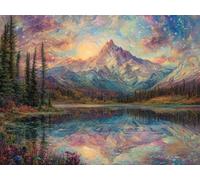 5D Diamond Painting Kit Colorful Diamond Art Kits for Adults, Starry Sky DIY Round Full Drill Crystal Art Crafts Kits for Adults, Embroidery Cross Stitch Painting for Home Wall Decor 20x30 cm E0-418