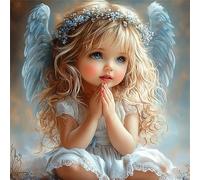 5D Diamond Painting Kit for Adults,Diamond Art Kits for Beginner,Gem Art,Crystal Art Kits Full Round Drill for Home Wall Decor Gifts for Women, Men (Little Angel)