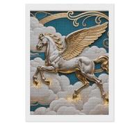 5D Diamond Painting Kit for Adults, Pegasus Cloud Flight Full Round Drill DIY Diamond Art with Sparkling Gems - Complete Set for Beginners, Unique Wall Decor Gift 12"x16"