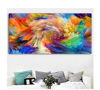 5D Diamond Painting Kit Full Drill Large DIY Diamond Art Embroidery Crystal Rhinestone Cross Stitch Adult Canvas Painting for Home Wall Decor Abstract Psychedel Clouds Picture Square Drill,30x90cm