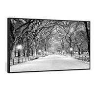 5D Diamond Painting Kit Full Drill Large DIY Diamond Art Embroidery Crystal Rhinestone Cross Stitch Adult Canvas Painting for Home Wall Decor York City Central Park Snow Landscape Round drill,50x100cm