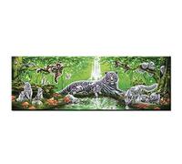 5D Diamond Painting Kit Full Drill Large Size DIY Diamond Art Embroidery Crystal Rhinestone Cross Stitch Adult Child Handmade Canvas Painting for Home Wall Decor Gift Tiger Eagle Square Drill,30x90cm