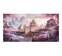 5D Diamond Painting Kit Full Drill Large Size DIY Diamond Art Embroidery Crystal Rhinestone Cross Stitch Adult Child Handmade Canvas Painting for Home Wall Decor Beautiful Palace Round Drill,50x150cm