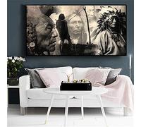 5D Diamond Painting Kit Full Drill Large Size DIY Diamond Art Embroidery Crystal Rhinestone Cross Stitch Adult Child Canvas Painting for Home Wall Decor Large Indian Native Round Drill,40x80cm