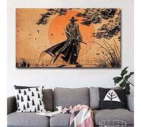 5D Diamond Painting Kit Full Drill Large Size DIY Diamond Art Embroidery Crystal Rhinestone Cross Stitch Adult Child Handmade Canvas Painting for Home Wall Decor Japanese Samurai Round Drill,60x120cm