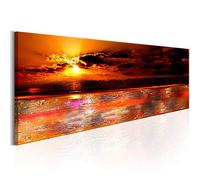 5D Diamond Painting Kit Full Drill Large Size DIY Diamond Art Embroidery Crystal Rhinestone Cross Stitch Adult Canvas Painting for Home Wall Decor Red Sunset Peaceful Sea Serface Square drill,50x100cm