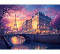 5D Diamond Painting Kit Paris Diamond Art Kits for Adults, City DIY Round Full Drill Crystal Art Crafts Kits for Adults, Beginners Embroidery Cross Stitch Painting for Home Wall Decor 20x30 cm E0-462