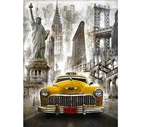 5d Diamond Painting Kits Adults New York Yellow Car DIY Diamond Painting by Number Full Drill Crystal Rhinestone Embroidery Cross Stitch Pictures Arts Crafts Home Wall Decor Gifts 40x60cm Y4331