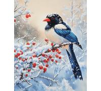 5D Diamond Painting Kits, Animals Birds and Snow Scene Full Drill DIY Diamond Art Rhinestone Crystal Embroidery Pictures Cross Stitch for Home Wall Decoration 40x50cm