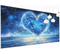 5D Diamond Painting Kits Dolphin, DIY Love Large Diamond Art Kits Adults, Round Full Drill Crystal Art Embroidery Cross Stitch Pain by Numbers, Mosaic Canvas Wall Arts, Home Decor 32x64 Inch S2-280