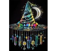 5D Diamond Painting Kits for Adults, 30x40 cm DIY Full Drill Wind Chimes Dimond Art, Moon Crystal Art Adult Crafts with Diamonds and Tools, Canvas Cross Stitch for Home Living Room Wall Decor FG-542