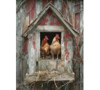 5D Diamond Painting Kits for Adults, Animal Diamond Art Chicken Dimond Painting, DIY Square Full Drill Gem Art Crafts for Adults Beginner Embroidery Cross Stitch Kits for Room Decor 32X44Inch -yx2643