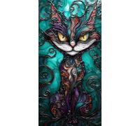 5D Diamond Painting Kits for Adults, Animals Cats Large Diamond Art Kits for Adults, DIY Full Round Drill Gem Art Cross Stitch Mosaic Arts Kit, Home Living Room Wall Decoration, Gifts (12x24inch) J211