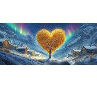 5D Diamond Painting Kits for Adults, Aurora Tree Diamond Art Kits Adults, Full Drill Crystal Art Kit, DIY Cross Stitch Arts Crafts Pictures Embroidery Kit for Beginner Home Wall Decor 12x28 Inch M-413