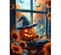 5D Diamond Painting Kits for Adults, Autumn Diamond Art Pumpkin Dimond Painting, DIY Square Full Drill Gem Art Crafts for Adults Beginner Embroidery Cross Stitch Kits for Room Decor 40x54inch -yx26T8