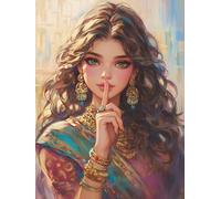 5D Diamond Painting Kits for Adults Beauty 18x24inch, 2026 Diamond Art for Kids, DIY Full Drill Cross Stitch Embroidery Arts and Crafts for Adults, Gem Art Canvas Picture Kits for Decor (India) Q-258T