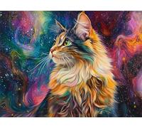 5D Diamond Painting Kits for Adults, Cat Diamond Art Starry Sky Sequin Gem Art Kits Kids Beginner, 50x70cm Large DIY Full Drill Rhinestone Embroidery Pictures, Home Wall Decor, Gifts for Women G-590