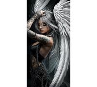 5D Diamond Painting Kits for Adults & Children, Angel Gothic Full Drill Round Diamond Art, DIY Stress-Relieving Craft for Home Decor, Sparkling Rhinestone Embroidery Pictures Beginners 100x150cm A790