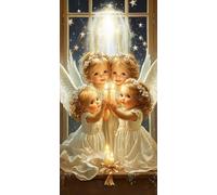 5D Diamond Painting Kits for Adults & Children, Angel Star Full Drill Round Diamond Art, DIY Stress-Relieving Craft for Home Decor, Sparkling Rhinestone Embroidery Pictures Beginners 100x130cm A793