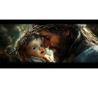 5D Diamond Painting Kits for Adults & Children, Jesus Child Full Drill Round Diamond Art, DIY Stress-Relieving Craft for Home Decor, Sparkling Rhinestone Embroidery Pictures Beginners 30x40cm A891
