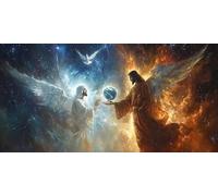 5D Diamond Painting Kits for Adults & Children, Jesus Earth Full Drill Round Diamond Art, DIY Stress-Relieving Craft for Home Decor, Sparkling Rhinestone Embroidery Pictures Beginners 40x50cm A889