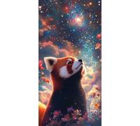 5D Diamond Painting Kits for Adults & Children, Panda Starry Sky Full Drill Round Diamond Art, DIY Stress-Relieving Craft for Home Decor, Sparkling Rhinestone Embroidery Beginners 100x150cm A862
