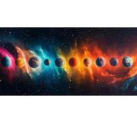 5D Diamond Painting Kits for Adults & Children, Planet Starry Sky Full Drill Round Diamond Art, DIY Stress-Relieving Craft for Home Decor, Sparkling Rhinestone Embroidery Beginners 100x130cm A852