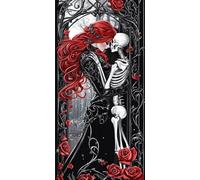 5D Diamond Painting Kits for Adults & Children, Skeleton Girl Full Drill Round Diamond Art, DIY Stress-Relieving Craft for Home Decor, Sparkling Rhinestone Embroidery Pictures Beginners 60x80cm A415