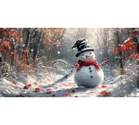 5D Diamond Painting Kits for Adults & Children, Snowman is Cute Full Drill Round Diamond Art, DIY Stress-Relieving Craft for Home Decor, Sparkling Rhinestone Embroidery Beginners 100x130cm A871
