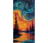 5D Diamond Painting Kits for Adults & Children, Starry Sky Abstraction Full Drill Round Diamond Art, DIY Stress-Relieving Craft for Home Decor, Sparkling Rhinestone Embroidery Beginners 100x130cm A827