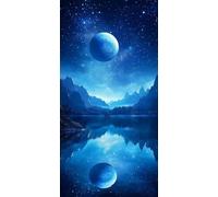 5D Diamond Painting Kits for Adults & Children, The Blue Sky Full Drill Round Diamond Art, DIY Stress-Relieving Craft for Home Decor, Sparkling Rhinestone Embroidery Pictures Beginners 50x130cm A427
