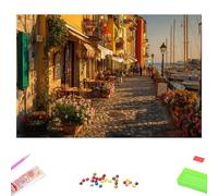 5D Diamond Painting Kits for Adults, City & Ocean Diamond Art Kit for Home Wall Decor, 40x60cm Full Drill Crystal Embroidery Cross Stitch Arts and Crafts, DIY Gem Art Gift for Beginners 1Z-778